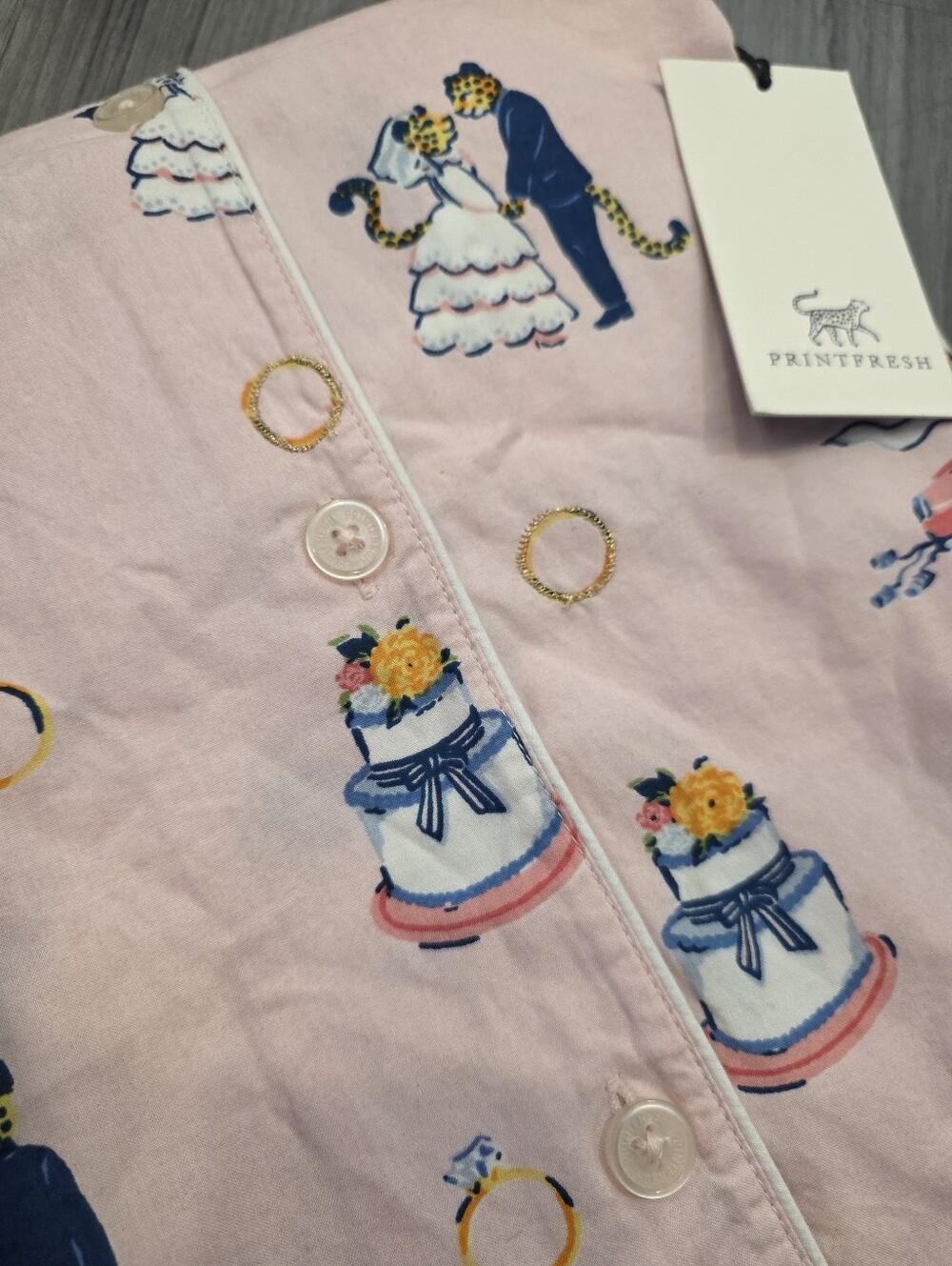 $148 Printfresh Short PJ Set in Happily Ever After Sz Medium - Picture 8 of 8